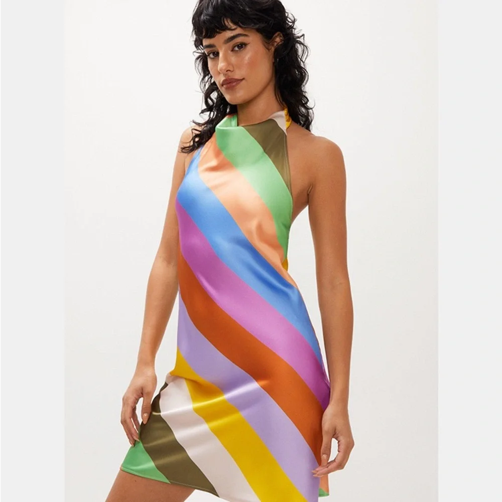 Nasty Gal Colorful Striped Mini Dress - Picture 1 of 9